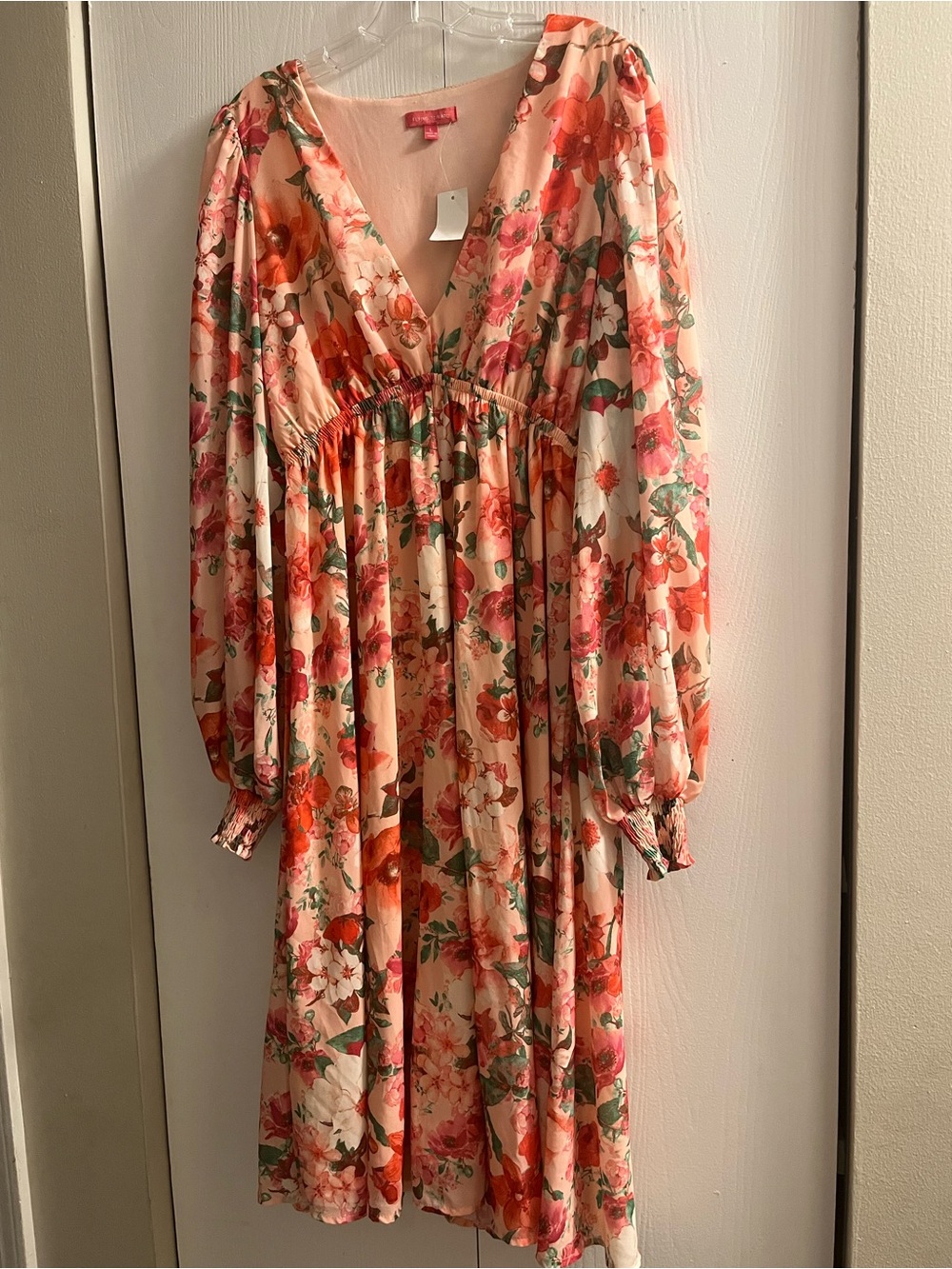 Flying Tomato Pink Floral Long Sleeve Dress Size Large